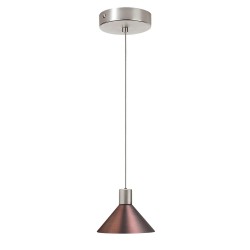 Dainolite DLSL401 1 Lite Satin Chrome Halogen Pendant Metal Oil Brushed Bronze Shade