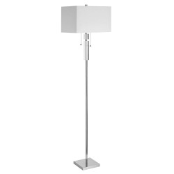 Dainolite DM231F Crystal Floor Lamp, POlished Chrome, White Linen Rectangular Shade