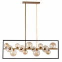 Dainolite GLA 13Lt Pendant, Matte Black & Vintage Bronze