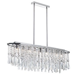 Dainolite JOS 8 Light Oval Crystal Chandelier, Polished Chrome