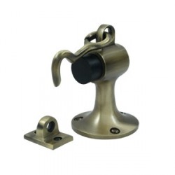 Deltana SAHF358 Floor Mount Bumper w/ Holder, Solid Brass