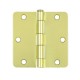 Deltana S35R4 S35R426 3-1/2" x 3-1/2" -1/4" Radius Hinge, Residential Thickness, Steel, Pair