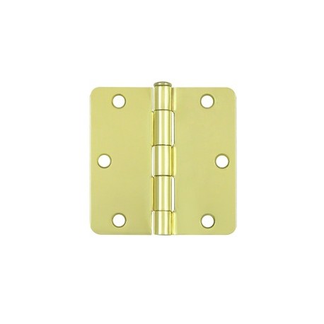 Deltana S35R4 S35R414 3-1/2" x 3-1/2" -1/4" Radius Hinge, Residential Thickness, Steel, Pair