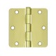 Deltana S35R4 S35R415 3-1/2" x 3-1/2" -1/4" Radius Hinge, Residential Thickness, Steel, Pair