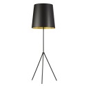 Dainolite OD3 3 Leg Tampered Drum Floor Lamp, Black / Gold Fabric