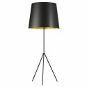 Dainolite OD4L 3 Leg Oversize Drum Floor Lamp, Black / Gold Fabric