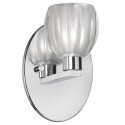 Dainolite V281 FlORal Wall Sconce, Polished Chrome Finish, Clear Frosted FlORal Glass