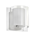 Dainolite V311 1 Light Sconce, Polished Chrome, Clear/Frosted White Glass