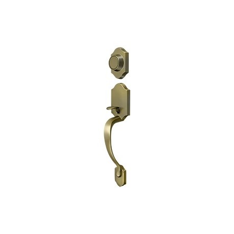 Deltana 803871B Hanover Handleset, Solid Brass, Kwikset Compatible Keyway