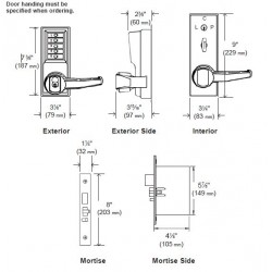 KABA Simplex 8100 Series Mechanical Keyless Pushbutton Mortise Door Cipher Lock