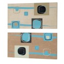 Dainolite DWA009 Wall Art - Square Prints on Silk Fabric, 2pcs
