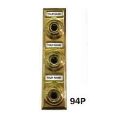 Trine 94P 3-Button Multi-Family, Polished Solid Brass