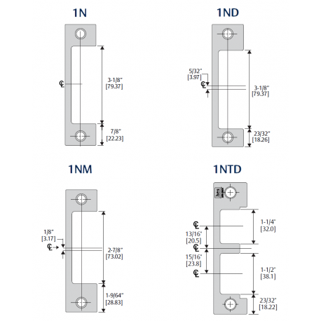 HES 1DB / 1 DB-2 Faceplate & Specialty Option Kits for 1600 Series Electric Strikes