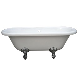 Kingston Brass VT7DS673023 Double Ended Acrylic Tub w/ Constantine Lion Feet & Centers Drillings