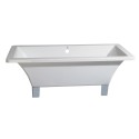 Kingston Brass VTSQ Aqua Eden White Acrylic Double Ended Clawfoot Tub (No Faucet Drillings)