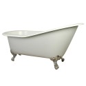 Kingston Brass VCT7D653129B 61" Cast Iron Safe & Anti-Slide Cast Slipper Bathtub w/ Feet & 7" Centers Faucet Drillings