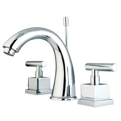 Kingston Brass KS296 Two Handle 8" to 16" Widespread Lavatory Faucet w/ Brass Pop-up