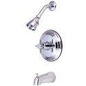 Kingston Brass KB263 Concord Single Handle Tub & Shower Faucet w/ cross handles