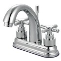 Kingston Brass KS861 Elinvar Two Handle 4" Centerset Lavatory Faucet w/ Brass Pop-up w/ cross handles
