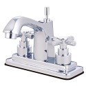 Kingston Brass KS864 Elinvar Two Handle 4" Centerset Lavatory Faucet w/ Brass Pop-up w/ cross handles