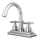 Kingston Brass KS866 Elinvar Two Handle 4" Centerset Lavatory Faucet w/ Brass Pop-up w/ cross handles