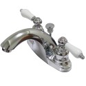 Kingston Brass KB764 Two Handle 4" Centerset Lavatory Faucet w/ Retail Pop-up w/ porcelain handles