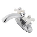 Kingston Brass KB764 Two Handle 4" Centerset Lavatory Faucet w/ Retail Pop-up w/ porcelain cross handles