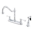 Kingston Brass KB775 Double Handle 8" Kitchen Faucet w/ Brass Sprayer