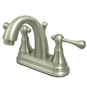 Kingston Brass KS761 English Vintage Two Handle 4" Centerset Lavatory Faucet w/ Brass Pop-up & BL lever handles