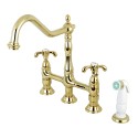 Kingston Brass KS127 French Country Double Handle 8" Centerset Kitchen Faucet