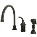 Kingston Brass KB381 Georgian Single Handle Kitchen Faucet w/ Brass Sprayer