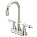 Kingston Brass KS2495PL Governor Two Handle 4" Centerset Bar Faucet w/ AL lever handles