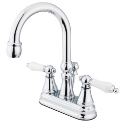 Kingston Brass KS261 Governor Two Handle 4" Centerset Lavatory Faucet w/ porcelain levers