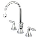 Kingston Brass KS298 Governor Two Handle 8" to 16" Widespread Lavatory Faucet w/ Brass Pop-up