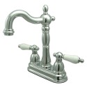 Kingston Brass KB1496PL Heritage Two Handle 4" Centerset Bar Faucet w/out Pop-Up Rod & PL lever handles