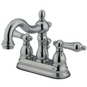 Kingston Brass KB1600AL Heritage Two Handle 4" Centerset Lavatory Faucet w/ Retail Pop-up & AL lever handles