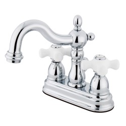 Kingston Brass KB160 Heritage Two Handle 4" Centerset Lavatory Faucet w/ Retail Pop-up & porcelain cross levers