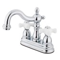 Kingston Brass KB1600AX Heritage Two Handle 4" Centerset Lavatory Faucet w/ Retail Pop-up & porcelain cross levers