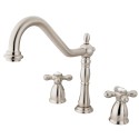 Kingston Brass KB179 Heritage 8" Center Kitchen Faucet w/ AXLS lever handles