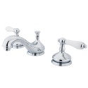 Kingston Brass KS1162PL Heritage Two Handle 8" to 16" Widespread Lavatory Faucet w/ Brass Pop-up & porcelain lever handles