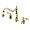 Kingston Brass KS199 Heritage Two Handle 8" to 16" Widespread Lavatory Faucet w/ Brass Pop-up