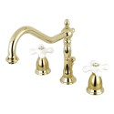 Kingston Brass KS1992PX Heritage Two Handle 8" to 16" Widespread Lavatory Faucet w/ Brass Pop-up