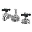 Kingston Brass KS1161PKX Onyx Widespread Lavatory Faucet w/ Black Porcelain Cross Handle
