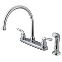Kingston Brass KB7900SP Magellan Double Handle Kitchen Faucet w/ Non-Metallic Side Sprayer