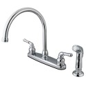 Kingston Brass KB798SP Magellan Double Handle Kitchen Faucet w/ Non-Metallic Side Sprayer