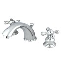 Kingston Brass KB96 Magellan Two Handle 4" to 8" Mini Widespread Lavatory Faucet w/ Retail Pop-up & AX cross handles