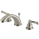 Kingston Brass KB96 Magellan Two Handle 4" to 8" Mini Widespread Lavatory Faucet w/ Retail Pop-up & FL lever handles