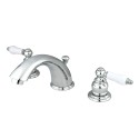 Kingston Brass KB96 Magellan Two Handle 4" to 8" Mini Widespread Lavatory Faucet w/ Retail Pop-up &PL porcelain lever handles