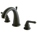 Kingston Brass KS296 Naples Two Handle 8" to 16" Widespread Lavatory Faucet w/ Brass Pop-up