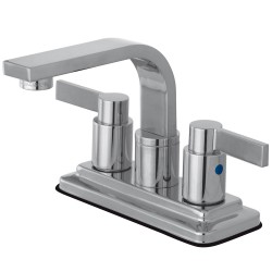 Kingston Brass KB846 NuvoFusion Double Handle 4" Centerset Lavatory Faucet w/ Brass Push-up